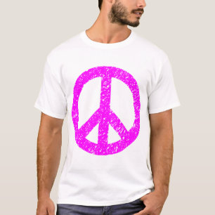 T-shirt Symbole de la paix griffonné - Magenta