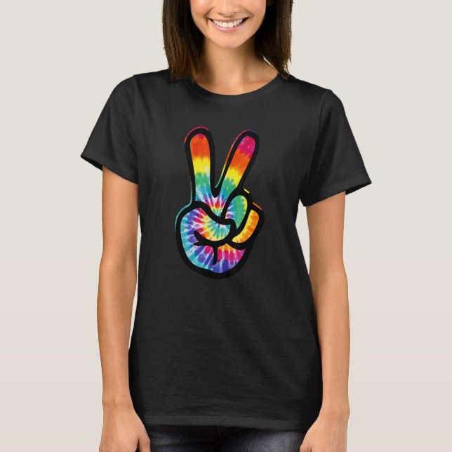 T-shirt SYMBOLE DE LA PAIX Tie Dye Hippie Costume 60s les  (Devant)