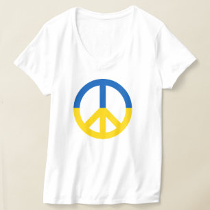 T-shirt SYMBOLE DE LA PAIX Ukraine Bleu Jaune Drapeau Coul