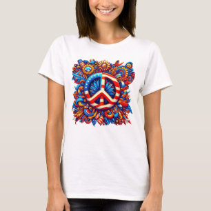 T-shirt SYMBOLE DE LA PAIX-USA-4 juillet-Super