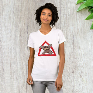 T-shirt Symbole de la route d'avertissement de noeud de tr