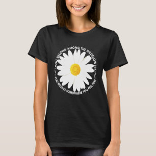 T-shirt Symbole de l'amour de la paix et Fleur sauvage au