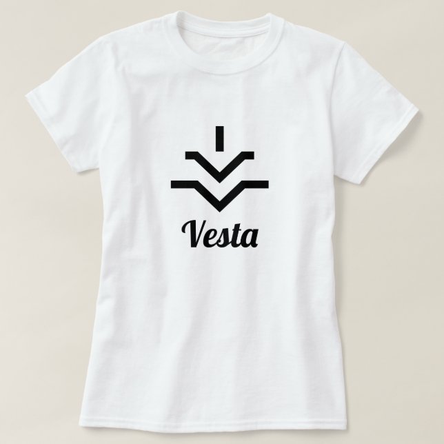 T-shirt ⚶ Symbole de l'astéroide Vesta (Design devant)