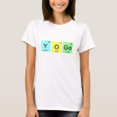 T-shirt Symbole de l'élément chimique coloré Yoga (Devant)