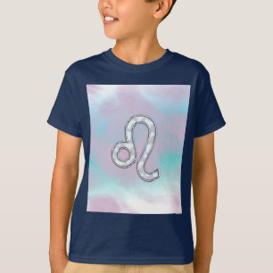 T-shirt Symbole de Leo Zodiac sur Pastels Style Nacre Impr