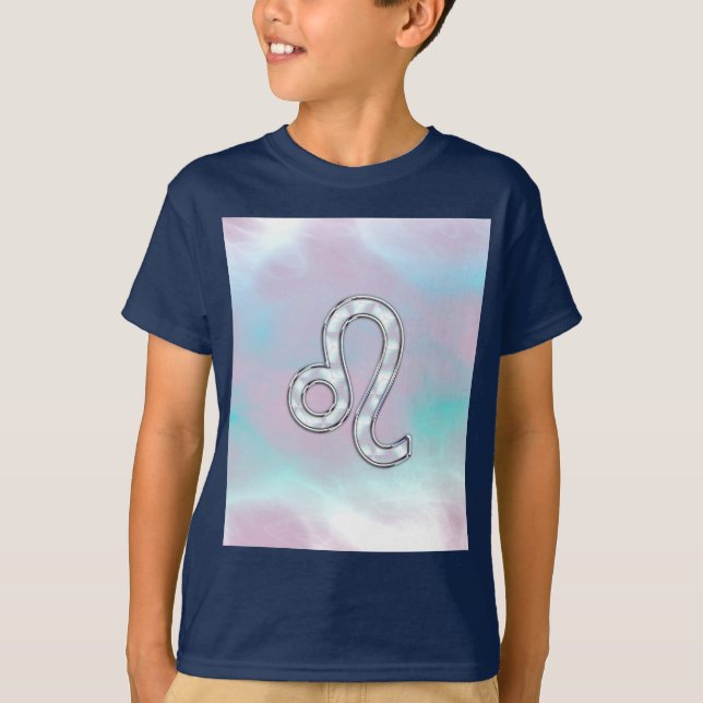 T-shirt Symbole de Leo Zodiac sur Pastels Style Nacre Impr (Devant)