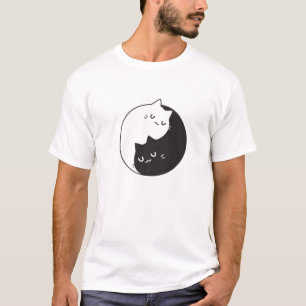 T-shirt Symbole de l'équilibre de paix des chats Yin et Ya