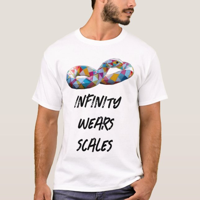 T-shirt Symbole de l'infini Serpent en Origami (Devant)