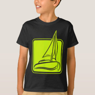 T-shirt Symbole de logo de voile Carré Voilier Navire Capi