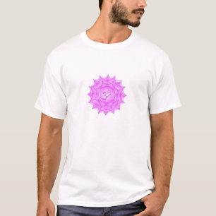 T-shirt Symbole de l'Om de Lotus en verre rose Dessin