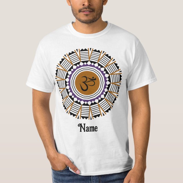 T-shirt Symbole de l'Om de Yoga de Mandala Spirituelle Vio (Devant)