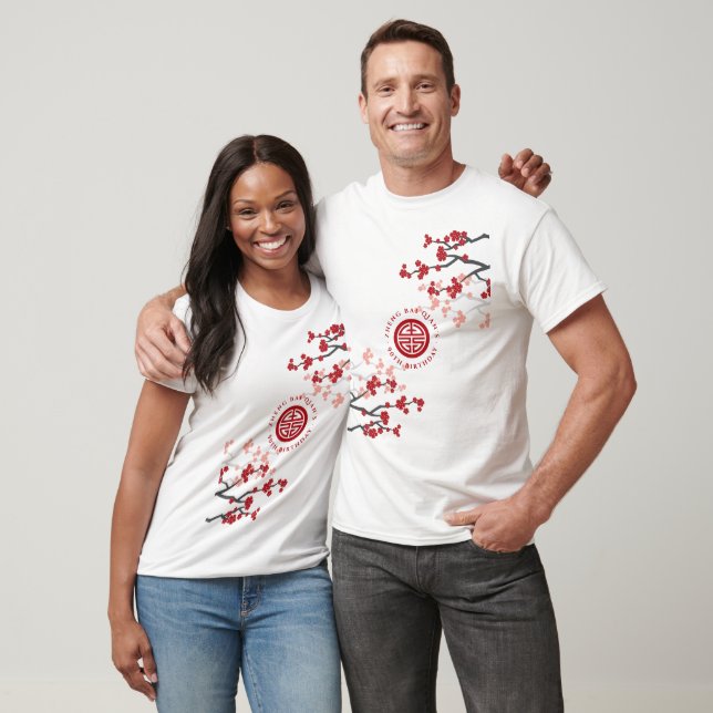 T-shirt Symbole de longévité des fleurs de cerises Anniver (Unisexe)