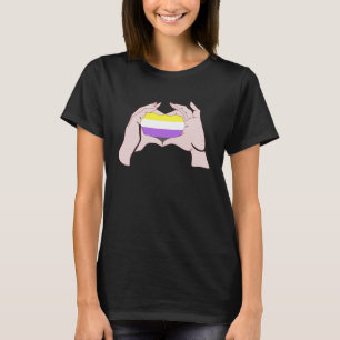 T-shirt Symbole de main d'amour Coeur non binaire Genderfl