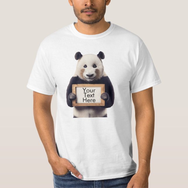 T-shirt Symbole de maintien de l'ours de panda personnalis (Devant)