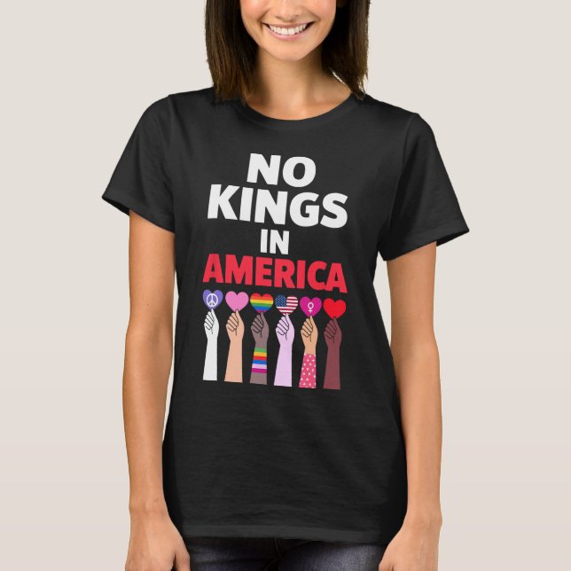 T-shirt Symbole De Manifestation No Kings In America Depui (Devant)