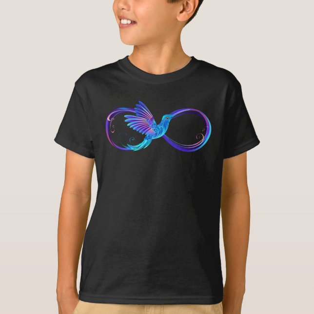 T-shirt Symbole de Neon Infinity par Glowing Hummingbird (Devant)