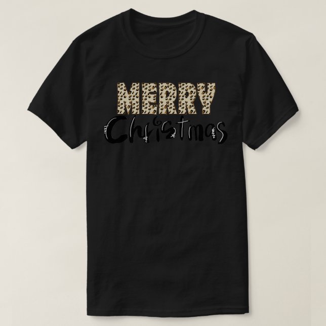 T-shirt Symbole de Noël léopard (Design devant)