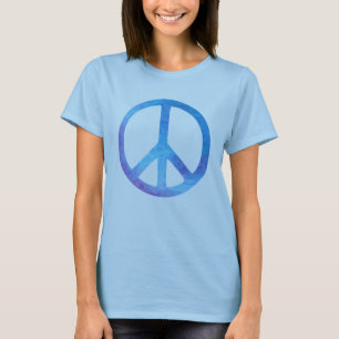 T-shirt Symbole de paix bleu de colorant de cravate
