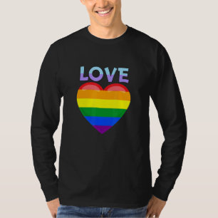 T-shirt Symbole de paix d'amour avec les couleurs arc-en-c