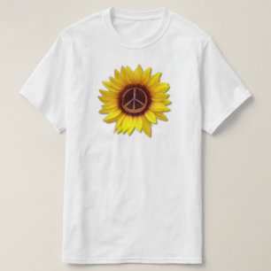 T-shirt Symbole de paix de tournesol d'Ukraine Signe d'amo