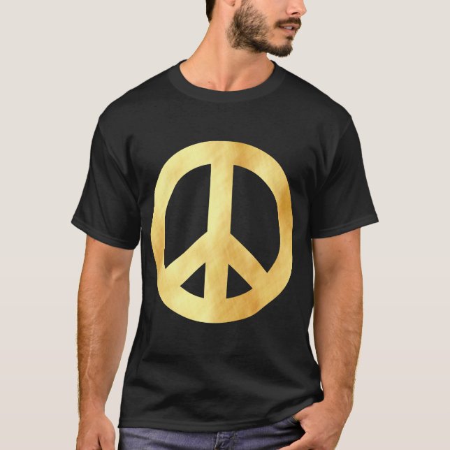 T-shirt Symbole de paix en or doux (Devant)