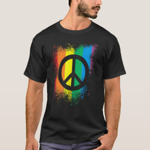 T-shirt Symbole de paix Lgbt Encre Gay pride de splash Rai