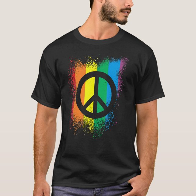 T-shirt Symbole de paix Lgbt Encre Gay pride de splash Rai (Devant)