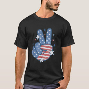 T-shirt Symbole de paix Patriotique Vintage rétro 4e