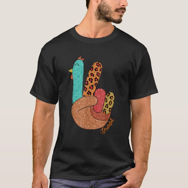 T-shirt Symbole de paix Thanksgiving Peace Love Turkey Han (Devant)