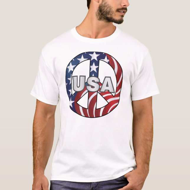 T-SHIRT SYMBOLE DE PAIX USA (Devant)
