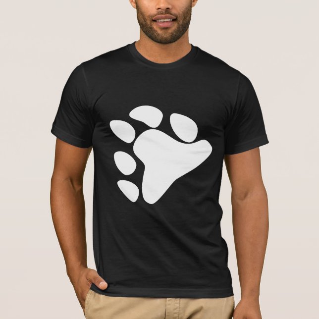 T-SHIRT SYMBOLE DE PATTE D'OURS BLANC (Devant)