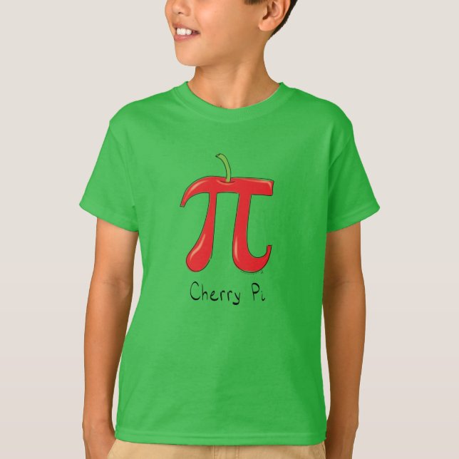 T-shirt Symbole de pi cerise de maths drôle (Devant)