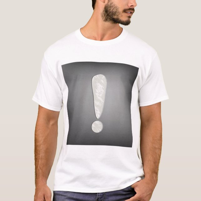 T-shirt Symbole de point d'exclamation Grunge Industriel (Devant)