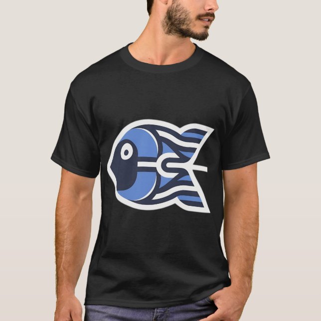 T-shirt Symbole De Poisson Bleu (Devant)