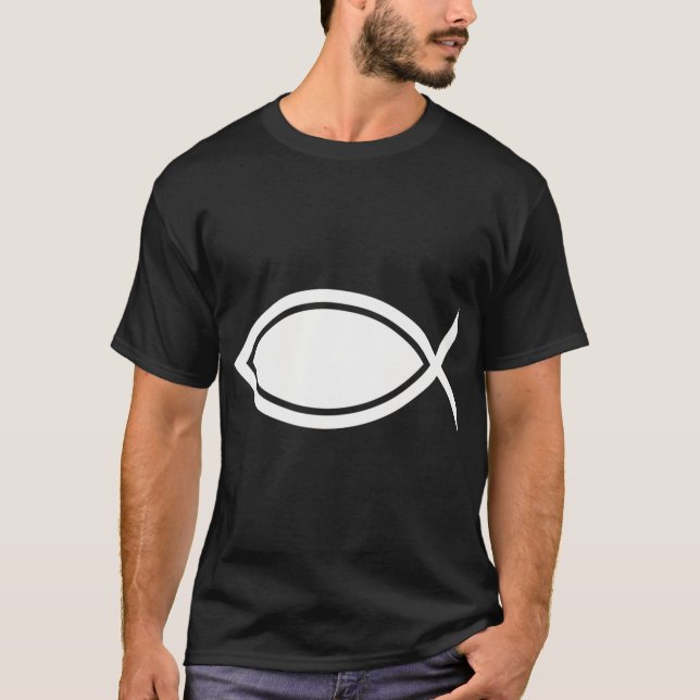 T-shirt Symbole de poisson minimaliste (Devant)