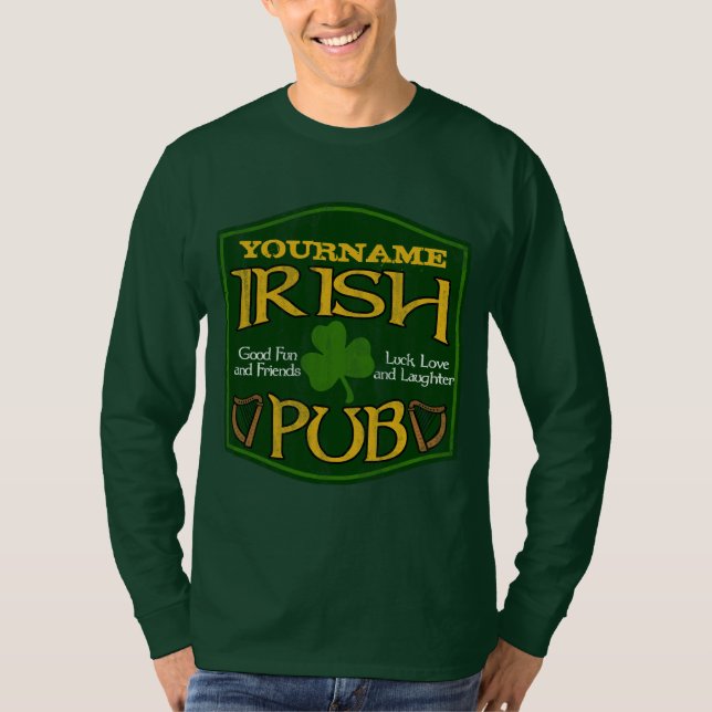 T-shirt Symbole de pub irlandais personnalisé (Devant)