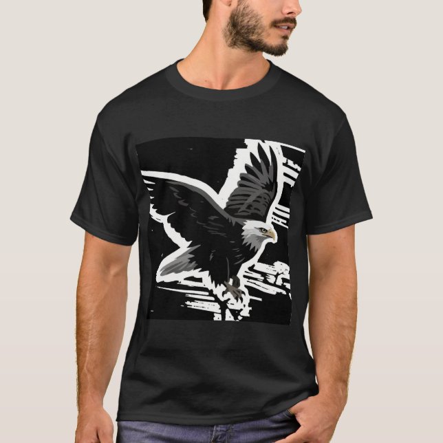 T-shirt Symbole de puissance : Aigle à tête blanche en vol (Devant)