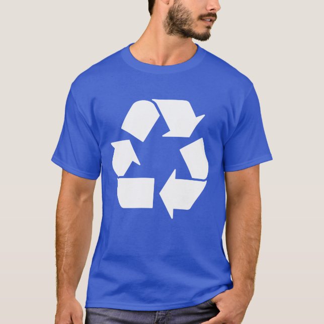 T-shirt Symbole de recyclage blanc froid (Devant)
