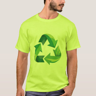 T-Shirt Symbole de recyclage écologique à feuille