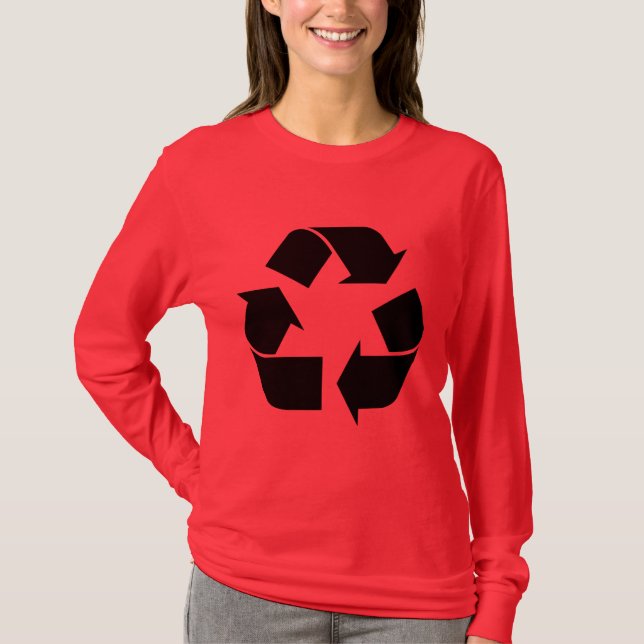 T-shirt Symbole de recyclage - Noir (Devant)