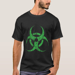 T-shirt Symbole de risque biologique Vintage vert drôle Ha