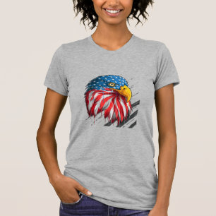 T-shirt Symbole de séchage du drapeau américain d'aigle ch