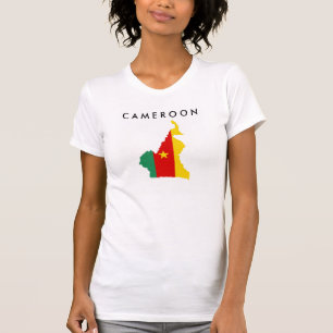 T-shirt symbole de silhouette de forme de carte de drapeau