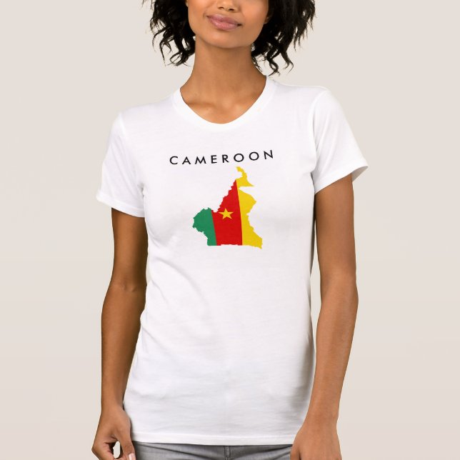 T-shirt symbole de silhouette de forme de carte de drapeau (Devant)
