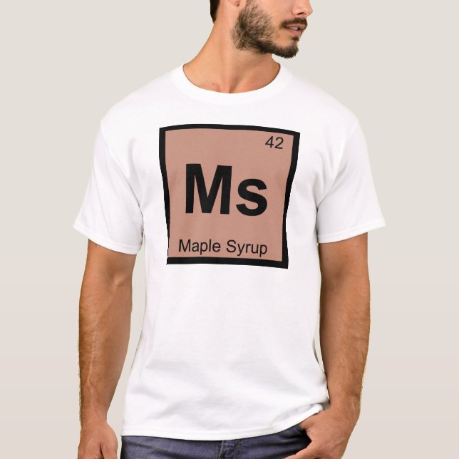 T-shirt Symbole de table périodique de la chimie du sirop  (Devant)