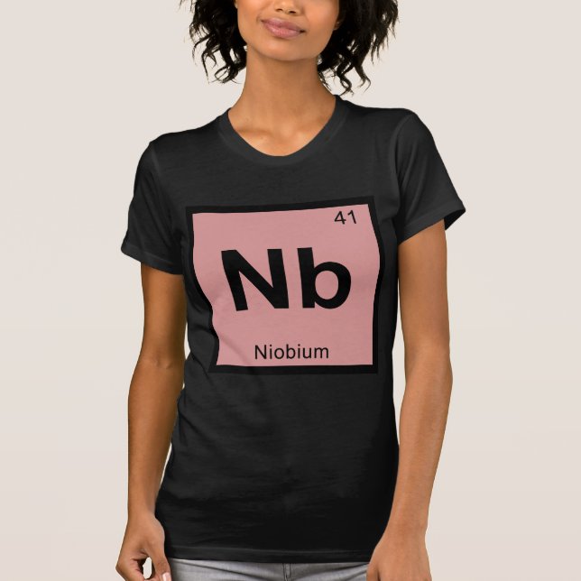 T-shirt Symbole de tableau périodique de la chimie du niob (Devant)