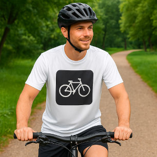 T-shirt Symbole de vélo minimaliste noir et blanc