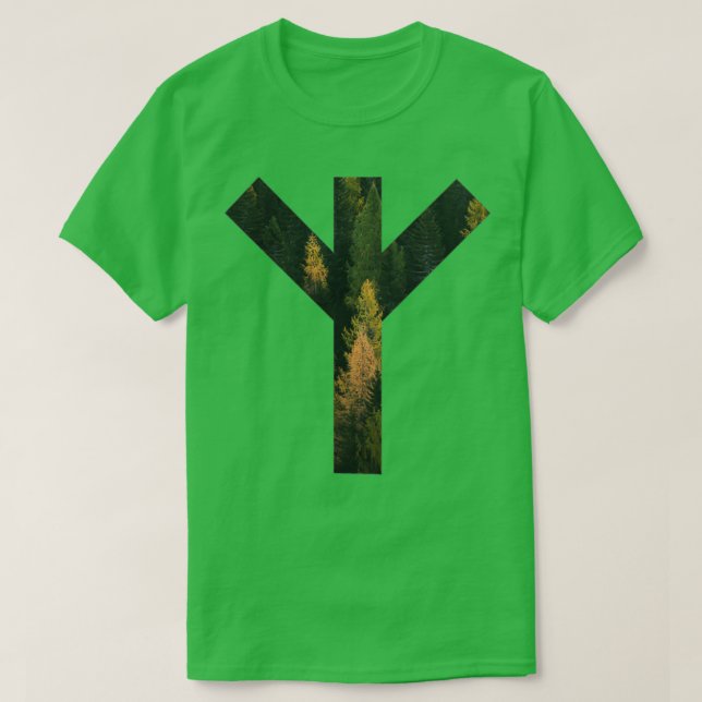 T-shirt SYMBOLE DES RUNES DE LA FORÊT D'Algiz (Design devant)
