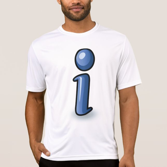 T-shirt Symbole d'icône d'information Bleu Glossy (Devant)