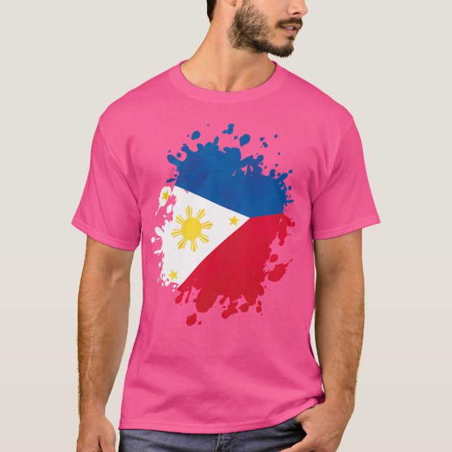 T-shirt Symbole d'icône Pays Drapeau des Philippines (Devant)